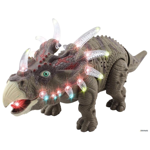 Azimport Walking Triceratops Dinosaur Toy Figure - Green AZ30291 - main